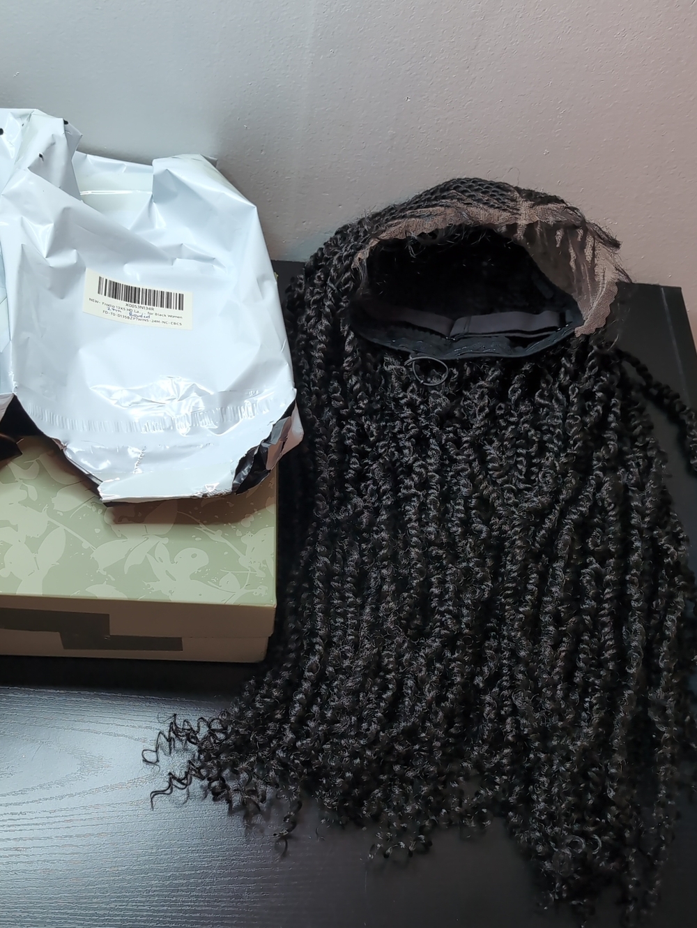 24 In 13x5 Frontal Lace Wig With Baby Hairs Braided Cornrows Natural Black